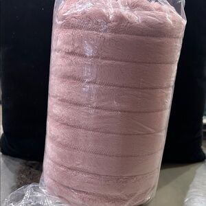 LOFT Pink Plush Blanket